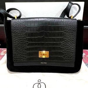 RARE Polene Numero Deux - Trio Black Crocodile